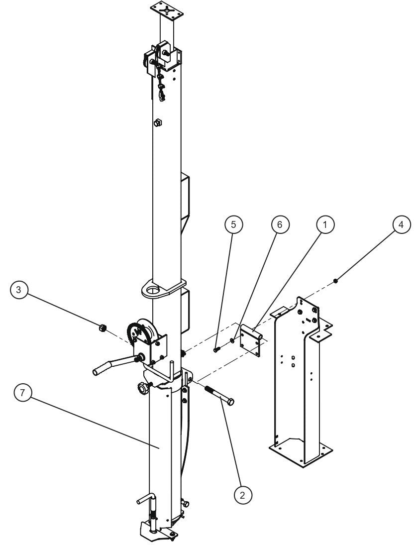 V Series Night-Lite Pro II Laydown Tower Pivot Group Parts By Allmand