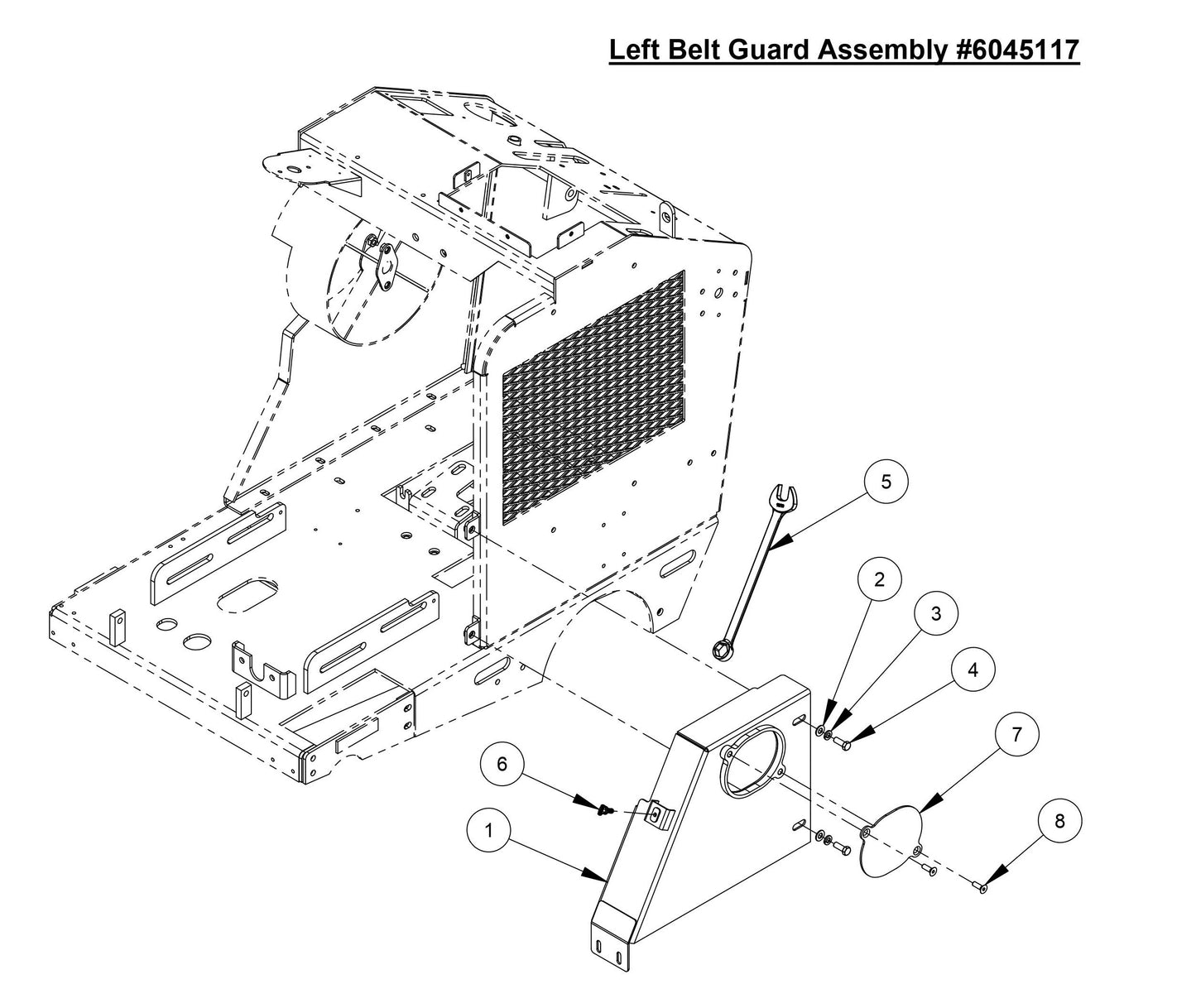 CC4144DXL Left Belt Guard Assembly