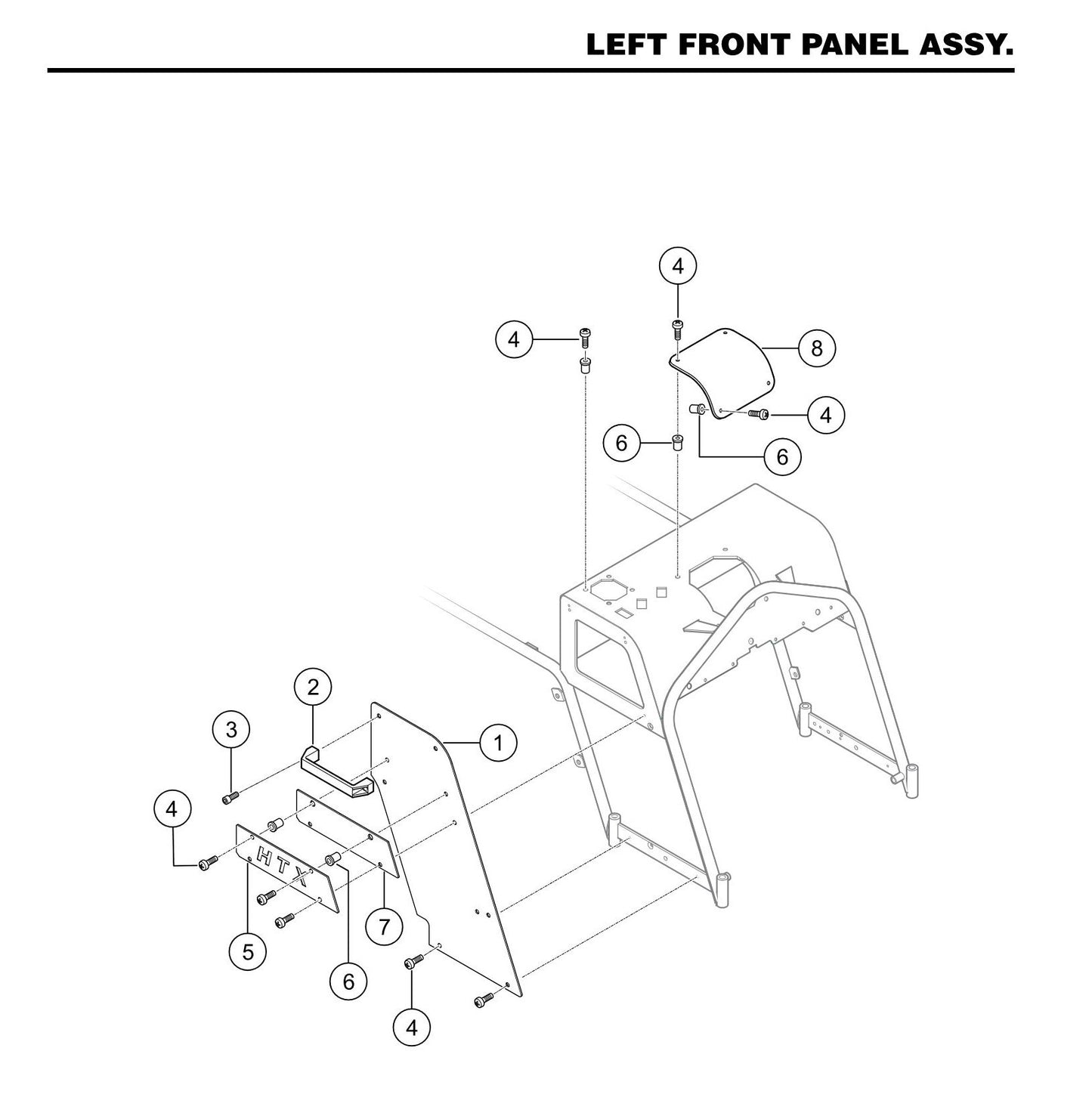HTXD6I Left Front Panel Assembly