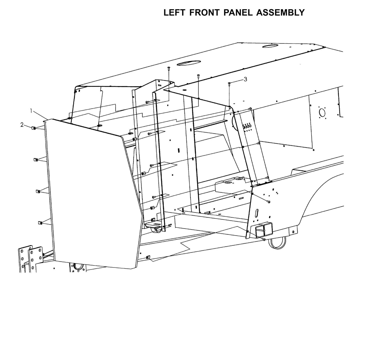 Maxi-Lite 15330 and 20330-Left Front Panel Assembly Parts By Allmand