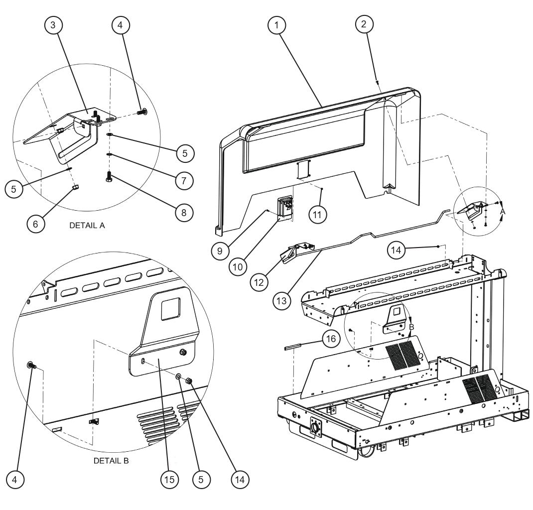 V Series Night-Lite Pro II Left Plastic Door Group Parts By Allmand