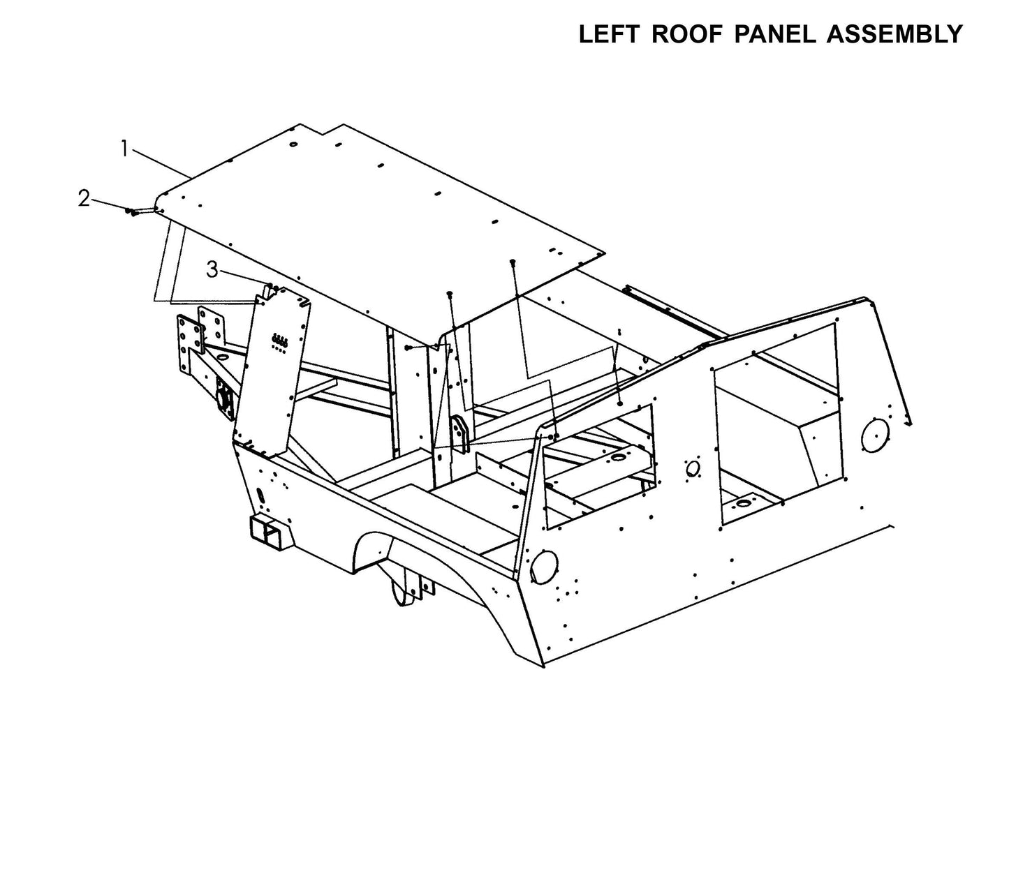 Maxi-Lite 15330 and 20330-Left Roof Panel Assembly Parts By Allmand
