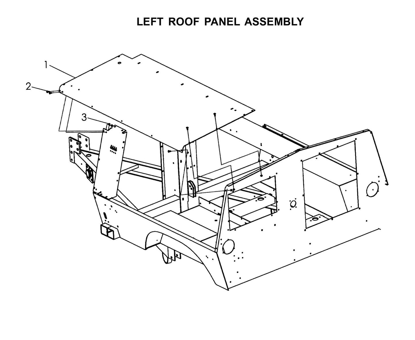 Maxi-Lite Laydown 15-20KW-Left Roof Panel Assembly Parts By Allmand