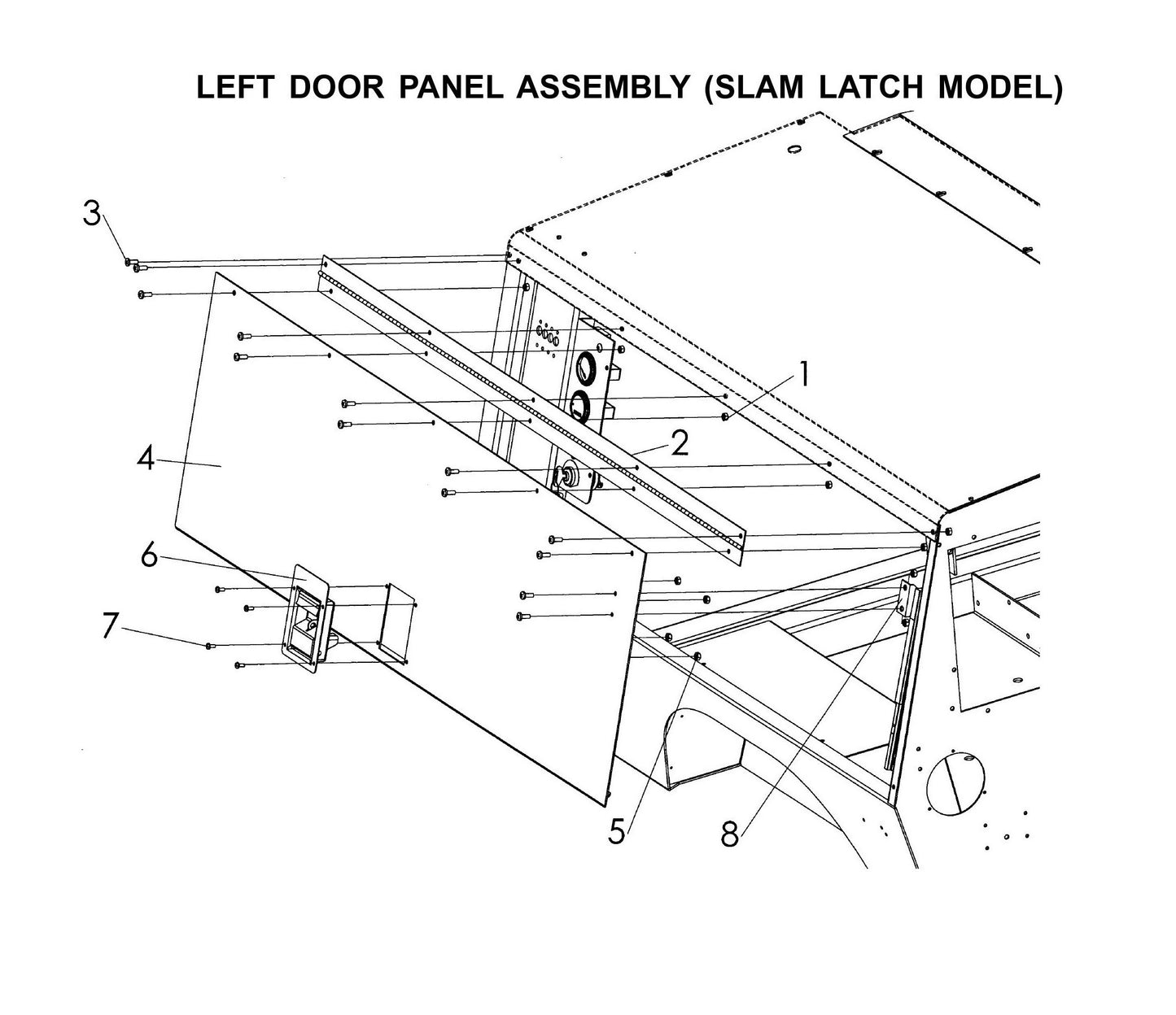 Maxi-Lite Laydown 15-20KW-Left Door Panel Assembly (Slam Latch Model) Parts By Allmand