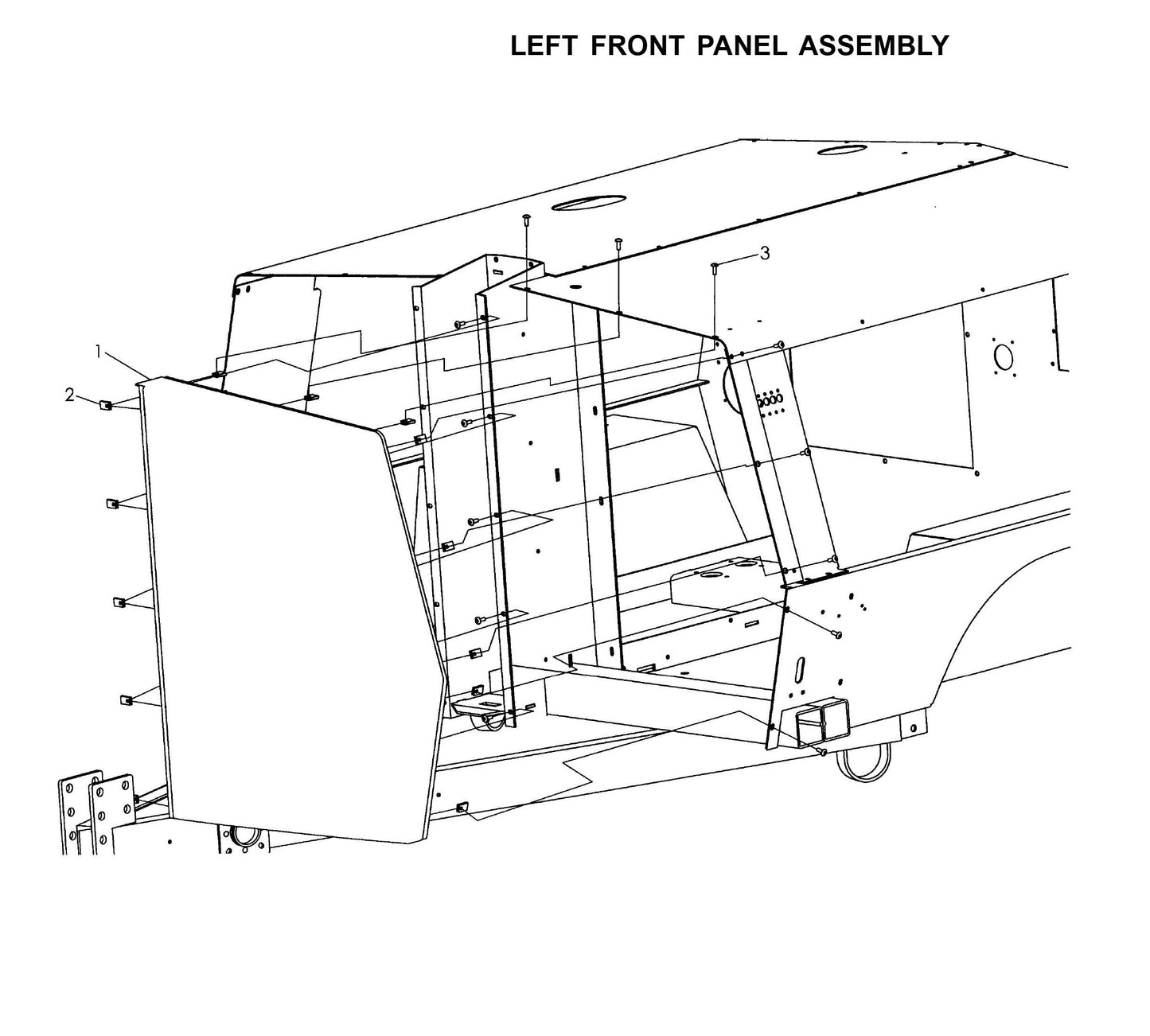 Maxi-Lite Laydown 15-20KW-Left Front Panel Assembly Parts By Allmand