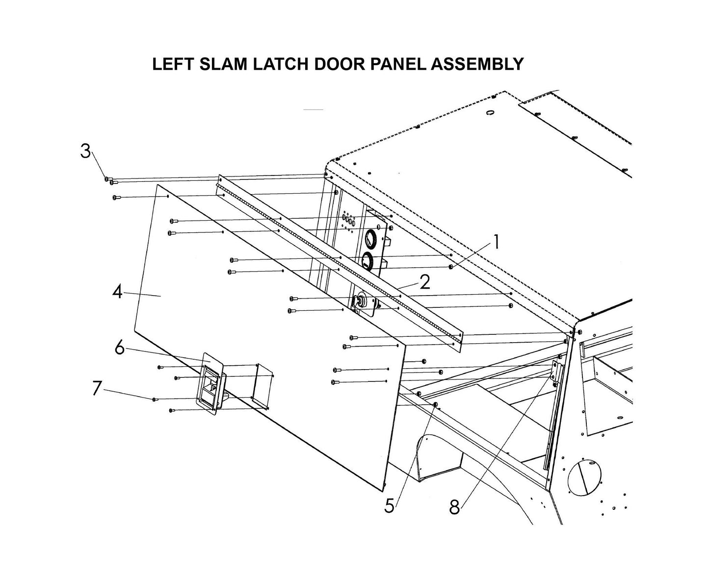 Maxi-Lite Laydown 6-8KW-Left Slam Latch Door Panel Assembly Parts By Allmand