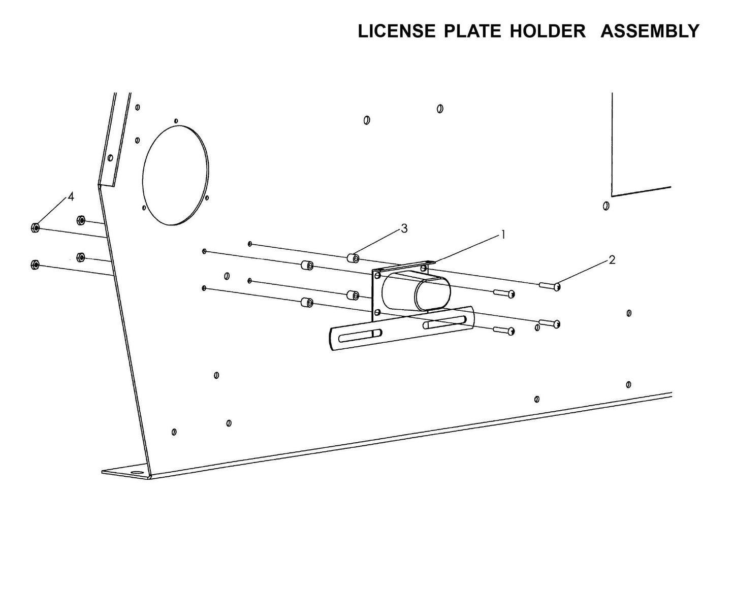 Maxi-Lite 15330 and 20330-License Plate Holder Assembly Parts By Allmand