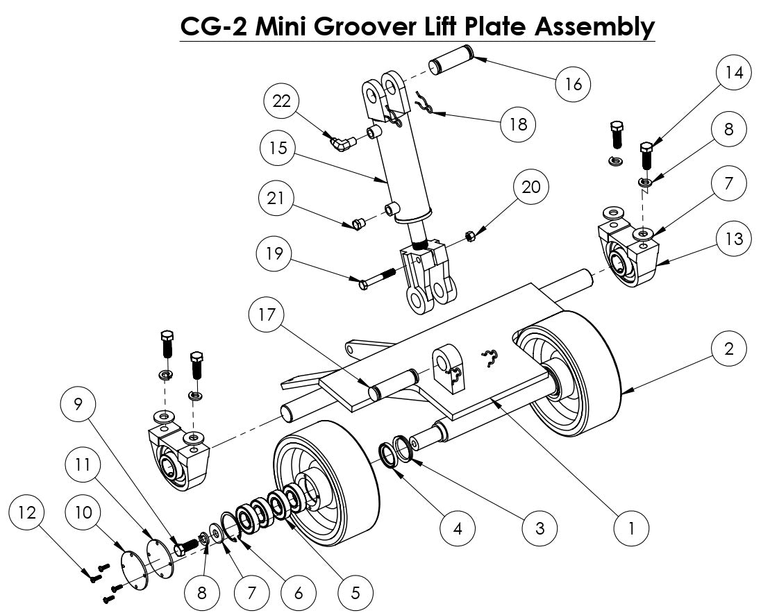 CG-2 (Electric) Mini Groover Lift Plate Assembly