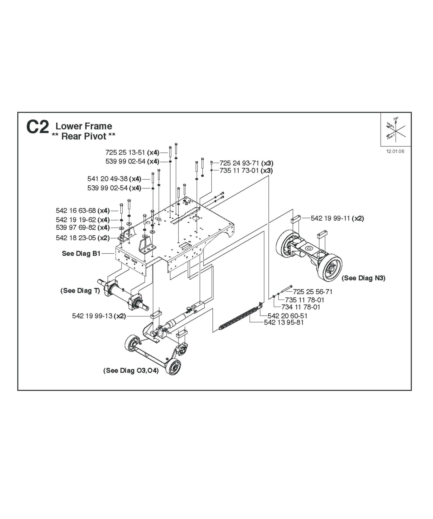 Lower Frame-Rear Pivot Parts for FS4800 D By Husqvarna