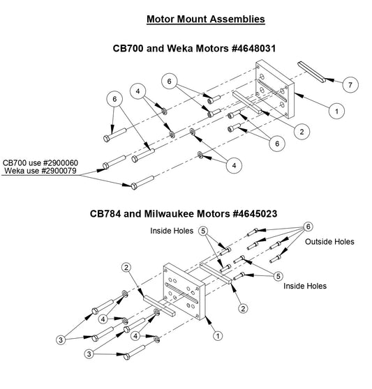 M-1 Motor Mount Assemblies (CB784 and Mikwaukee Motors)