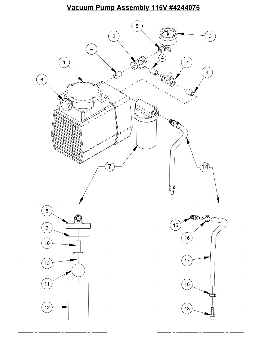 M-1 Vaccum Pump Assembly 115 V