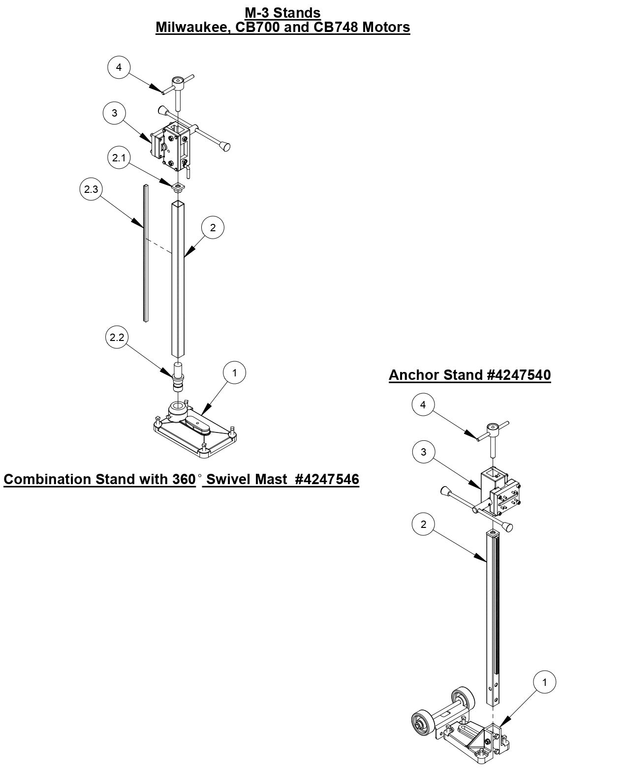 M-3 Stands Milwaukee Motors (Anchor Stand)