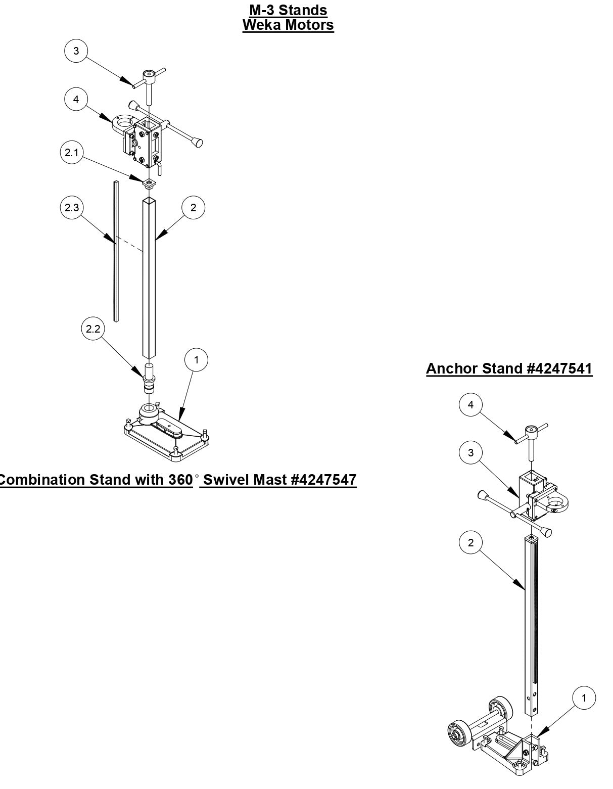 M-3 Stands Weka Motors (Combination Stand with 360�� Swivel Mast)