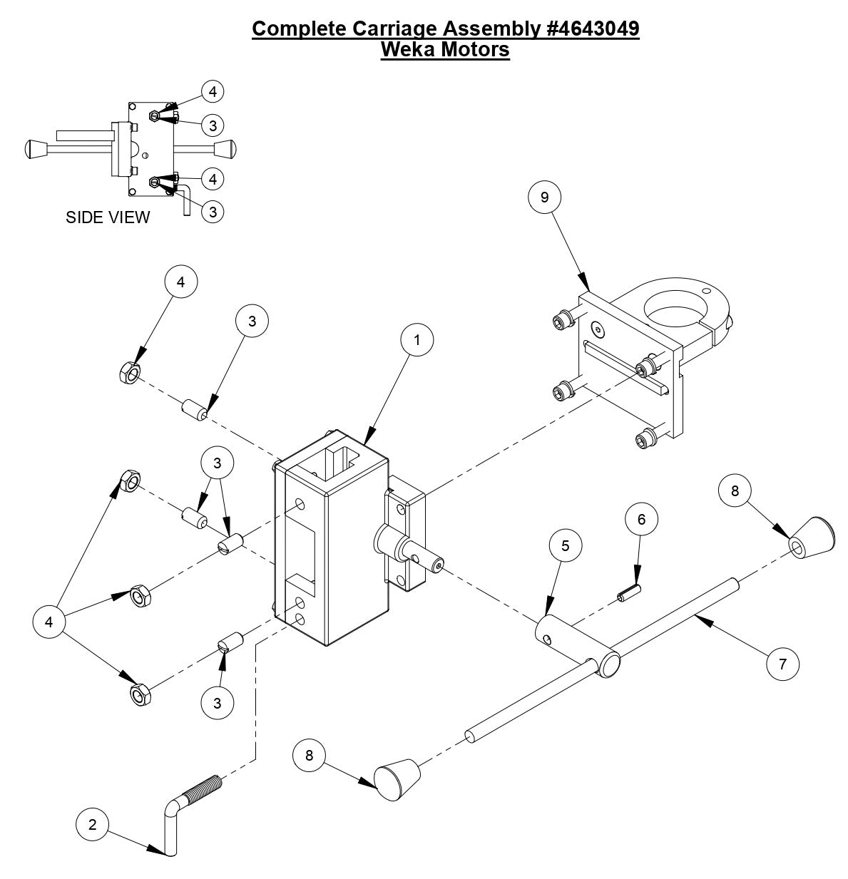 M-3 Complete Carriage Assembly (Weka Motors)