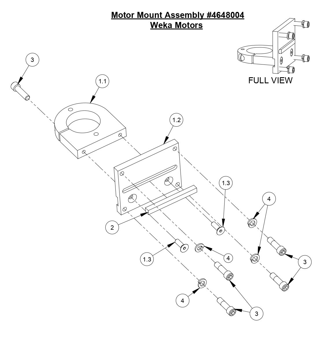 M-3 Motor Mount Assembly (Weka Motors)