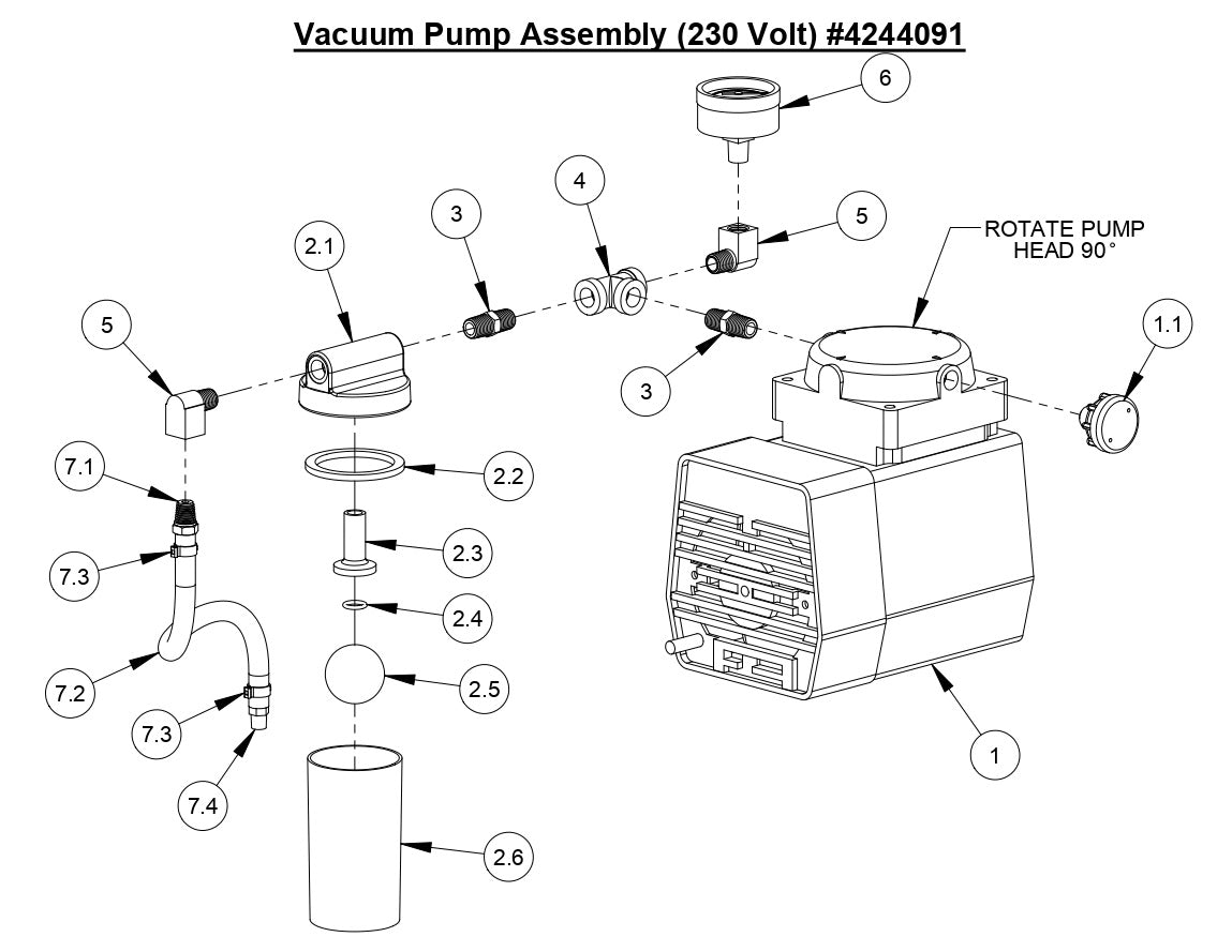 M-5 Vaccum Pump Assembly (230 Volt)