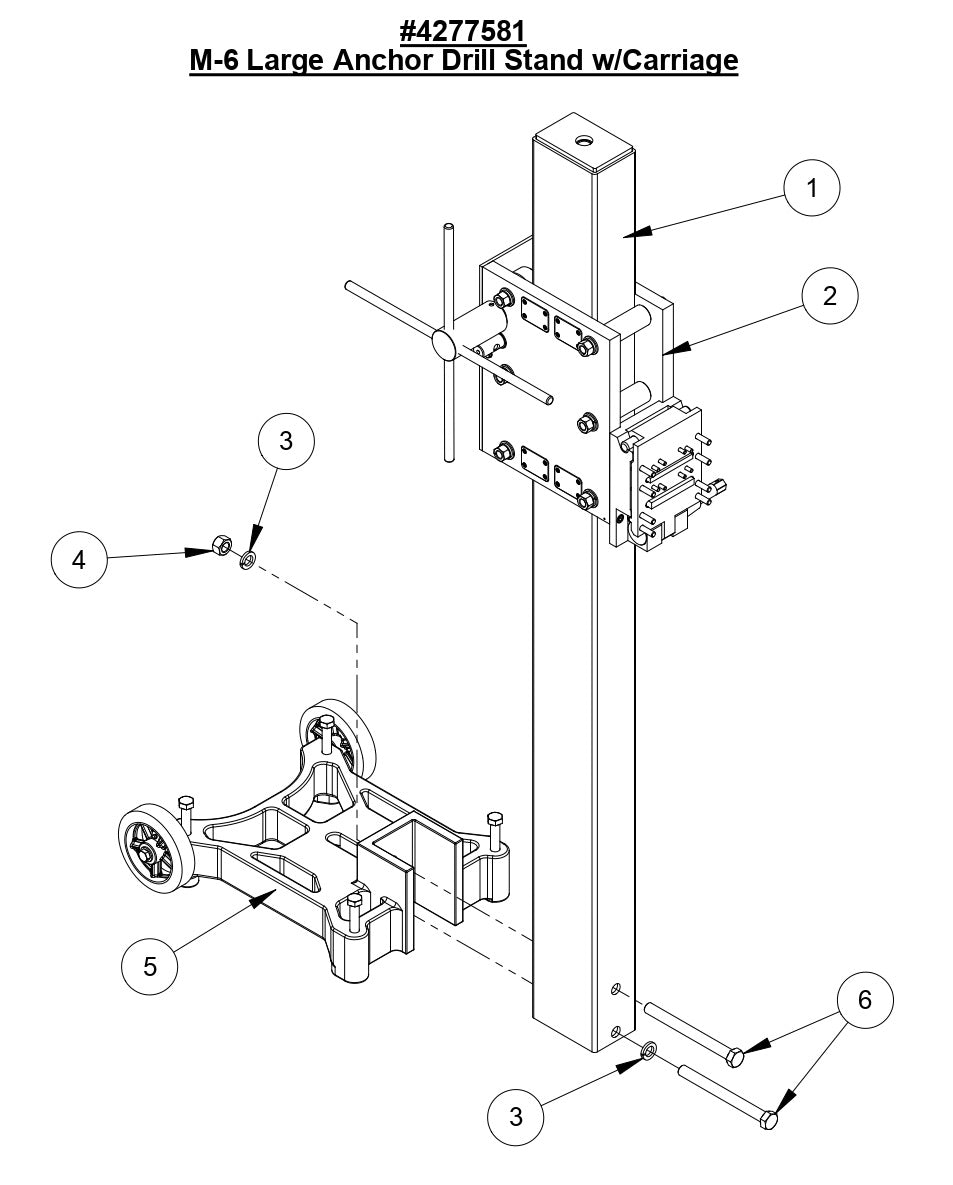 M-6 Large Anchor Drill Stand w/Carriage