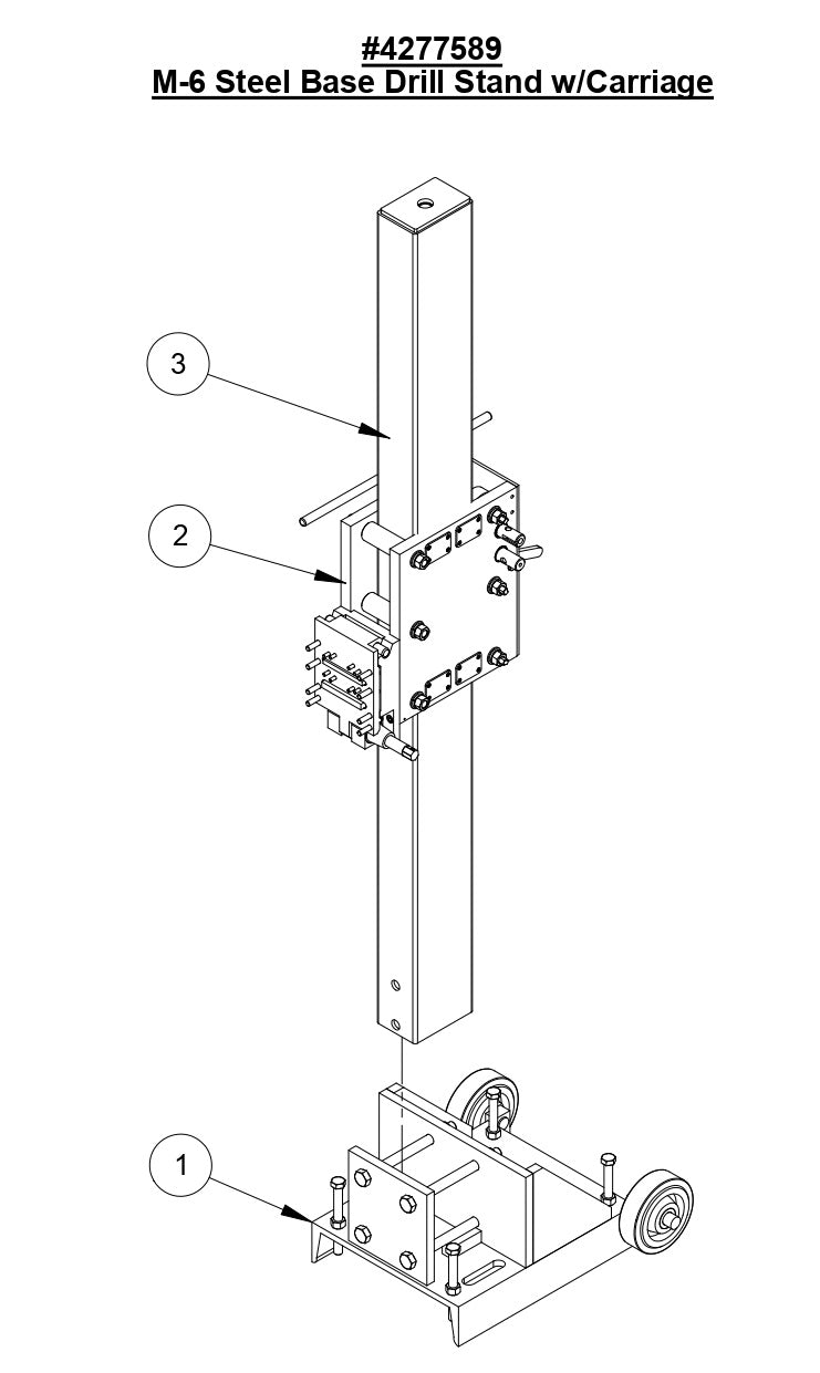 M-6 Steel Base Drill Stand w/Carriage