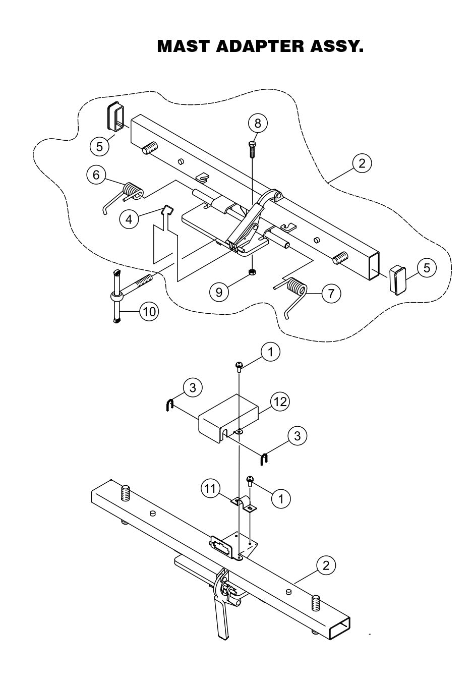 GB43LED GloBug Lighting System Mast Adapter Assembly Parts by Multiquip