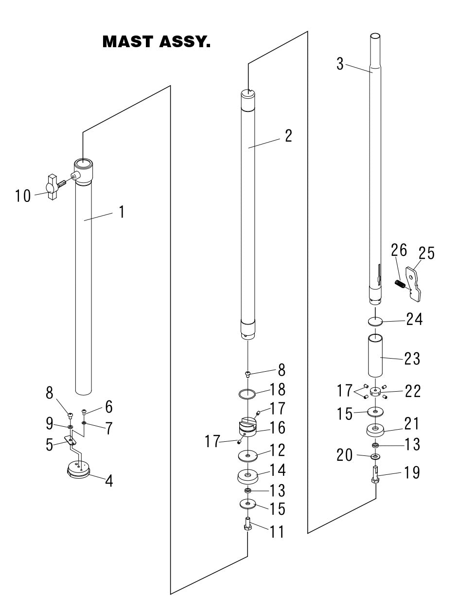 GB8LED GloBug Lighting System Mast Assembly Parts by Multiquip