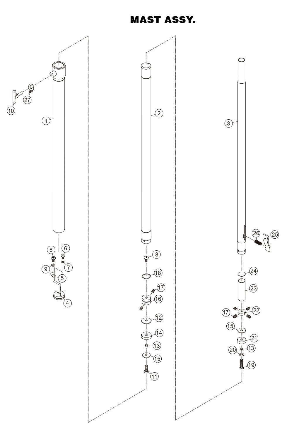 GBX8B GloBug Lighting Mast Assembly Parts by Multiquip
