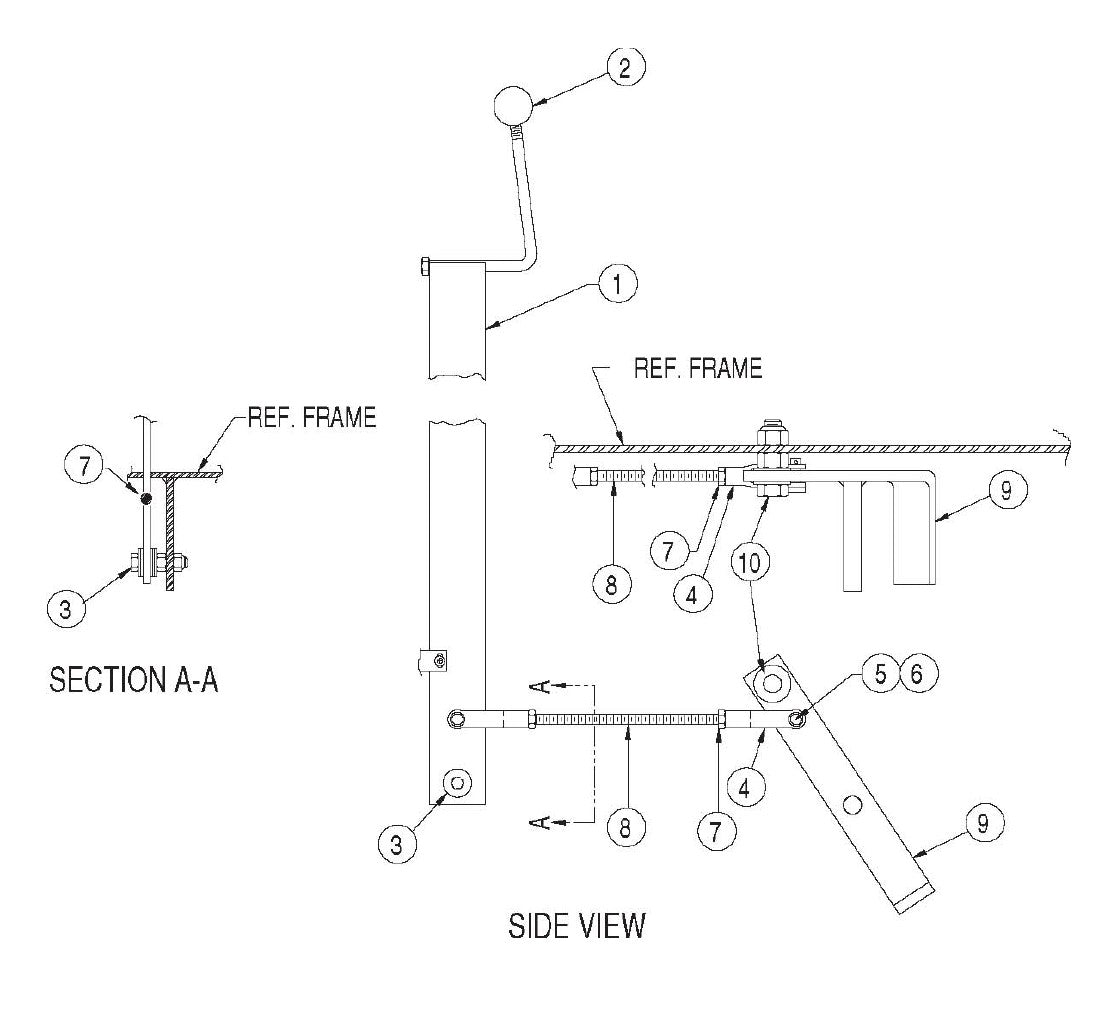 MB-16 Console Mounted Dump Lever Assembly Parts Listing Parts By Miller Curber