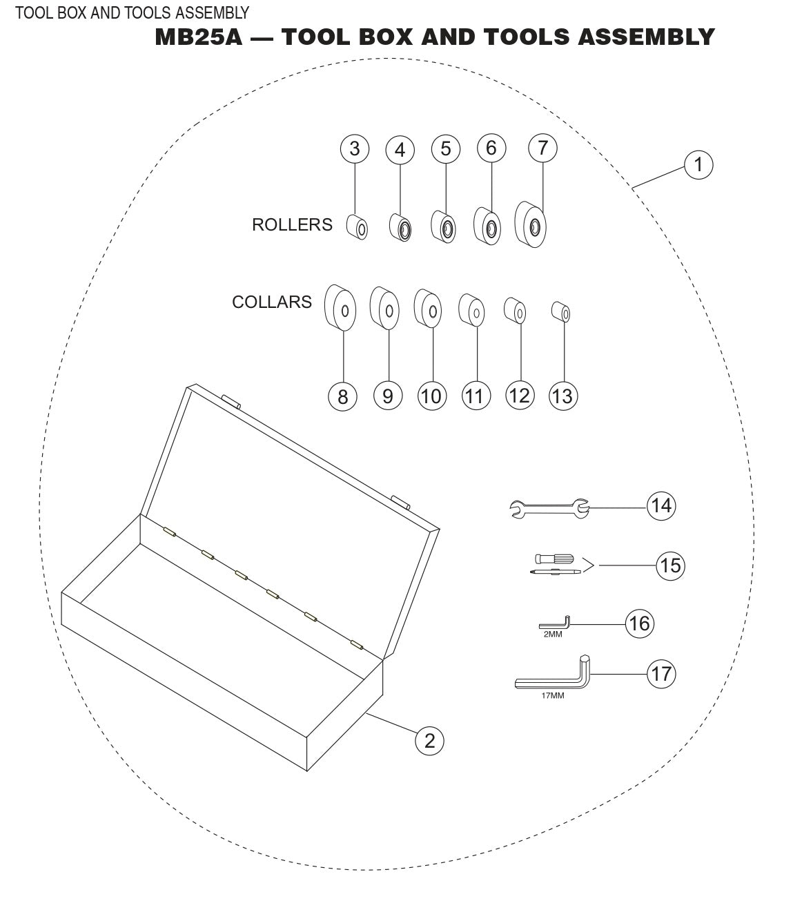 Tool Box And Tool Assembly Parts-MB25A