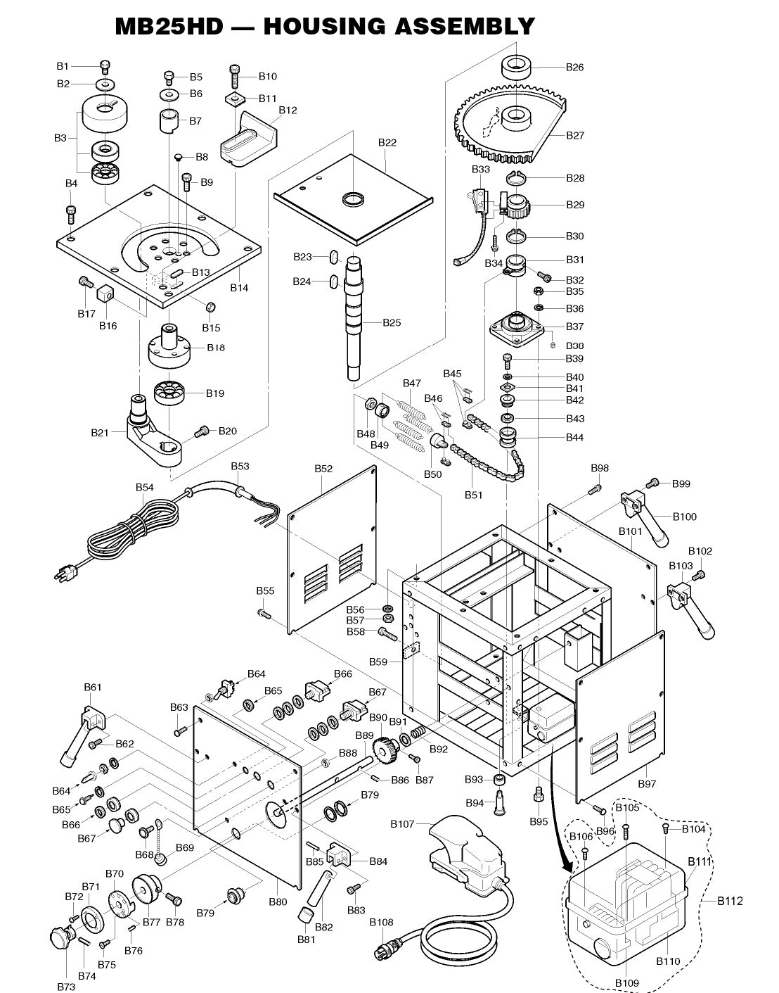 Housing Assembly Parts-MB25HD