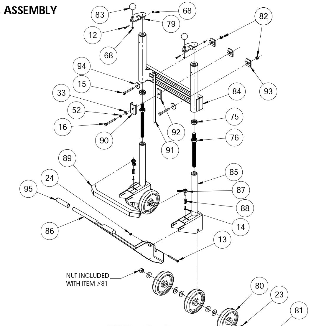 MC-655 Front Wheel Assembly Parts By Miller Curber