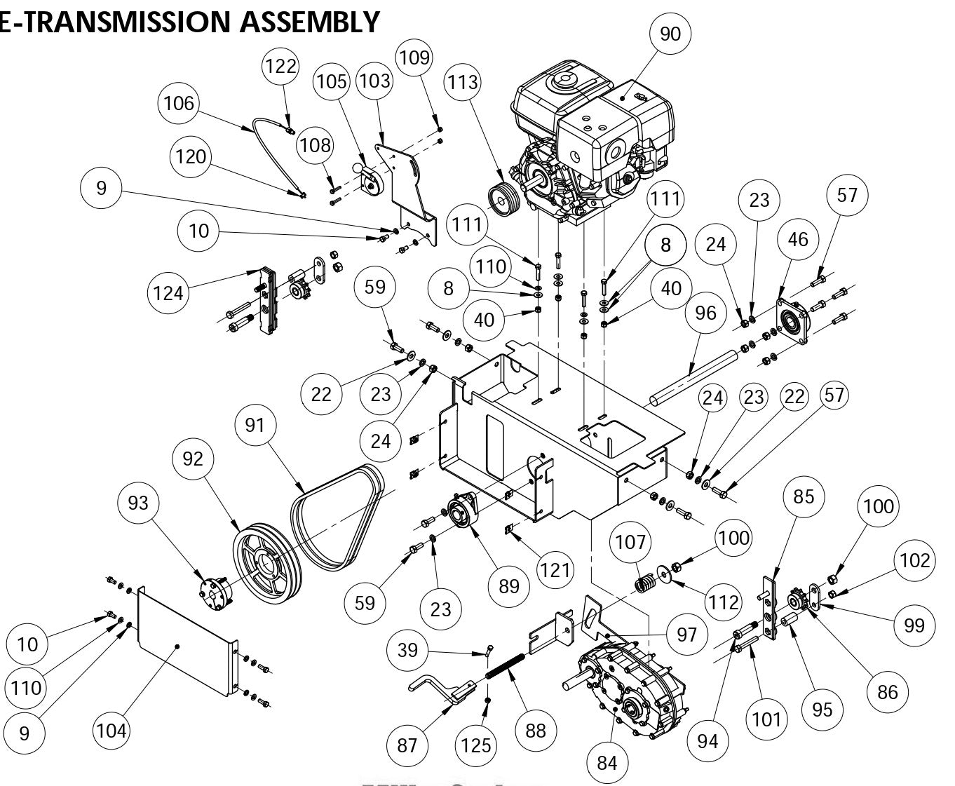 MC-750 Drive Transmission Assembly Parts By Miller Curber