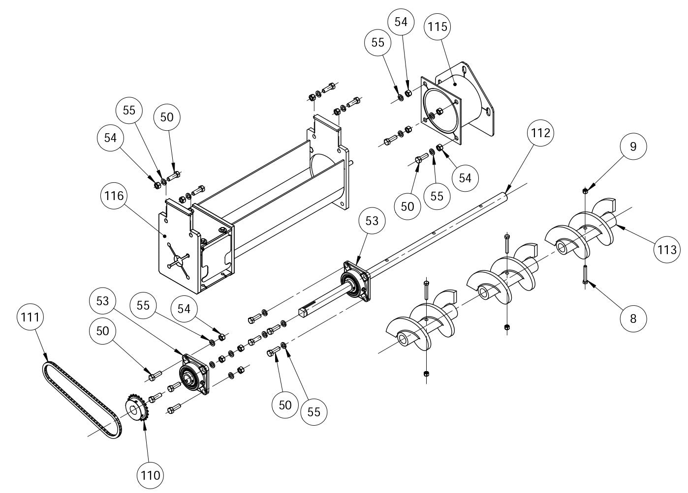 MC-900 Auger Assembly Parts By Miller Curber
