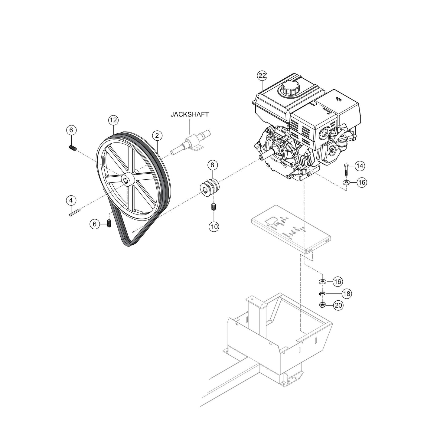 Mounting Plate Assembly Parts- MC12PH HONDA GX340UT2QA2/GX340UT2QAP2 Gasoline Engine