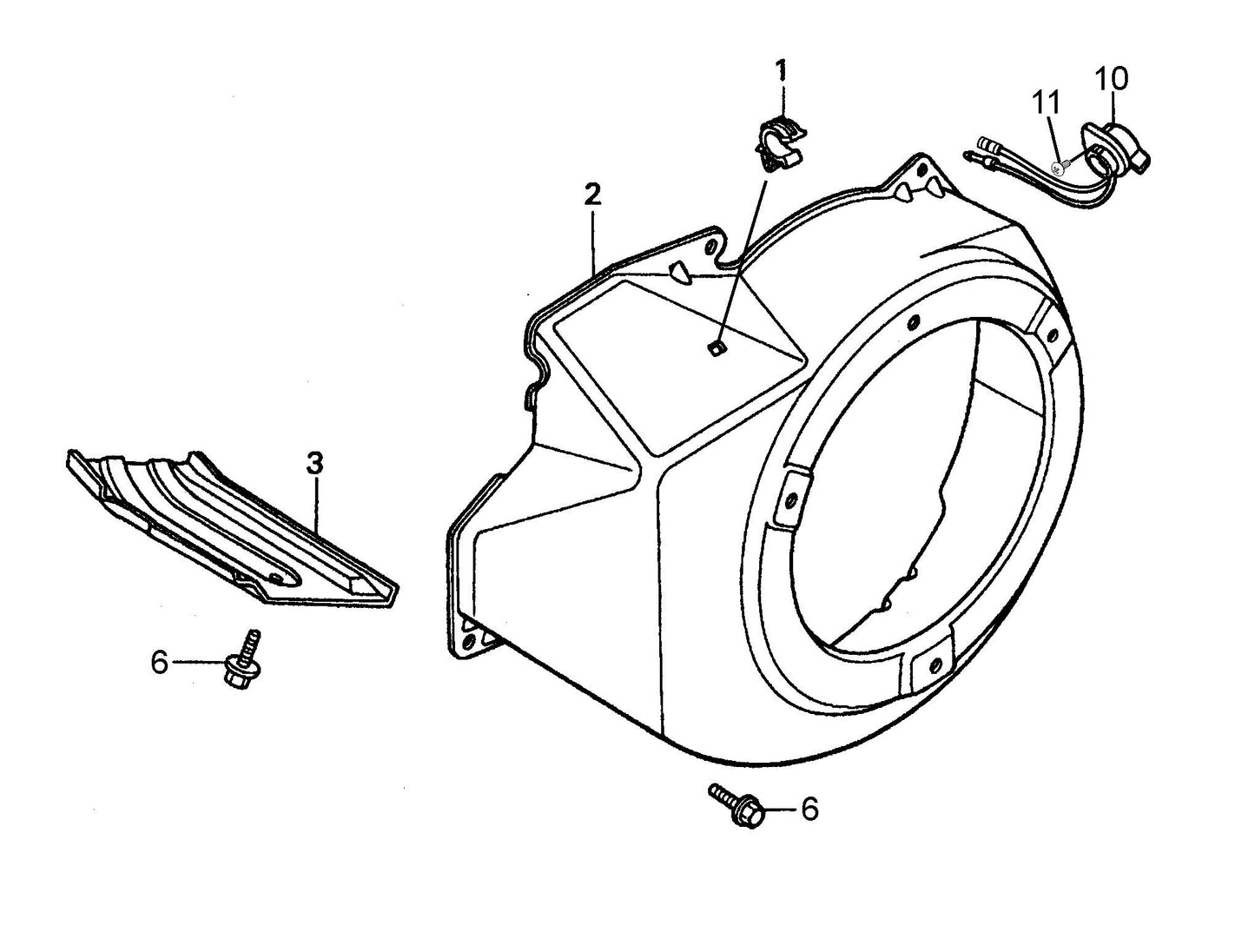 Fan Cover Assembly Parts- MC12PH HONDA GX340UT2QA2/GX340UT2QAP2 Gasoline Engine