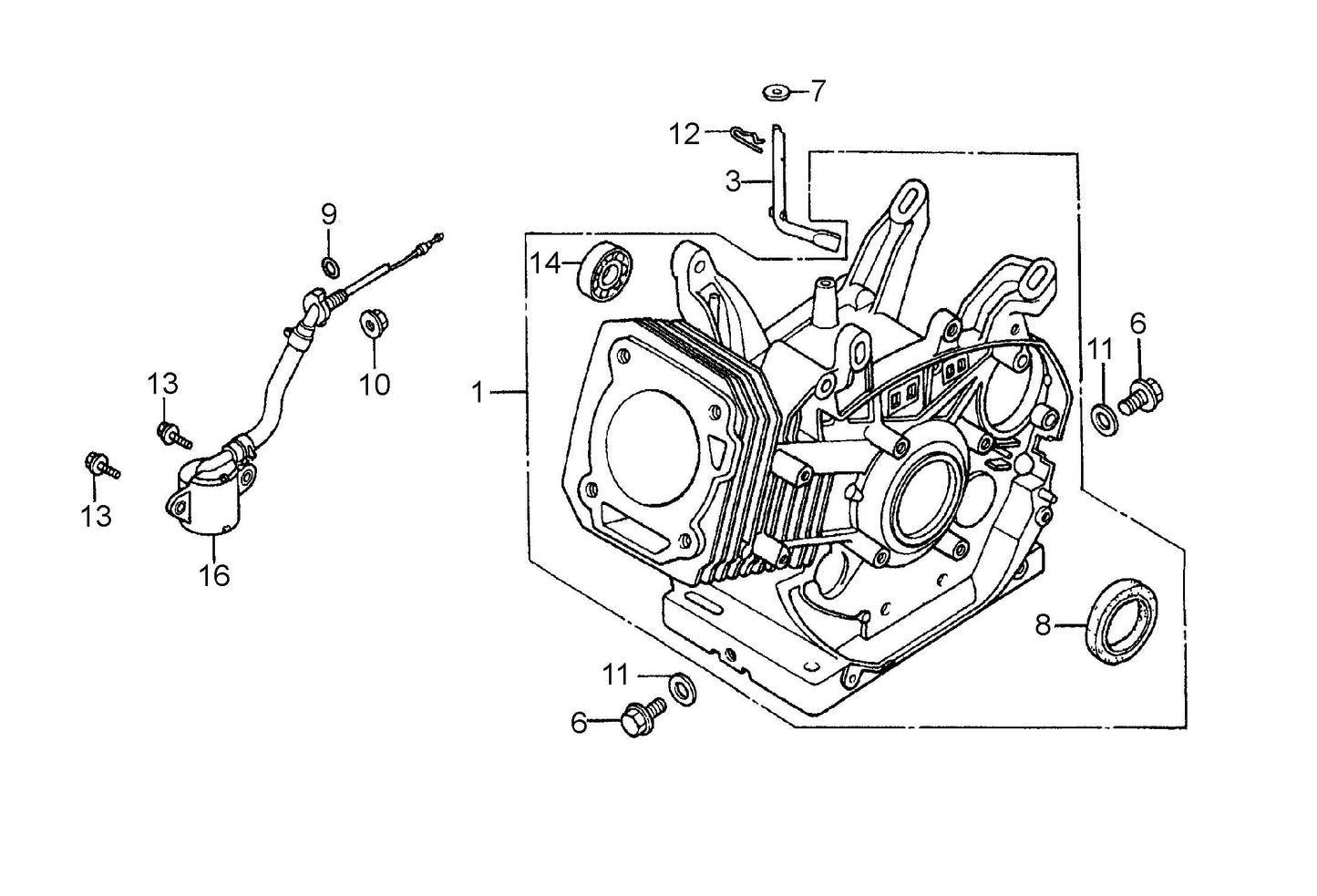 Cylinder Barrel Assembly Parts- MC12PH HONDA GX340UT2QA2/GX340UT2QAP2 Gasoline Engine