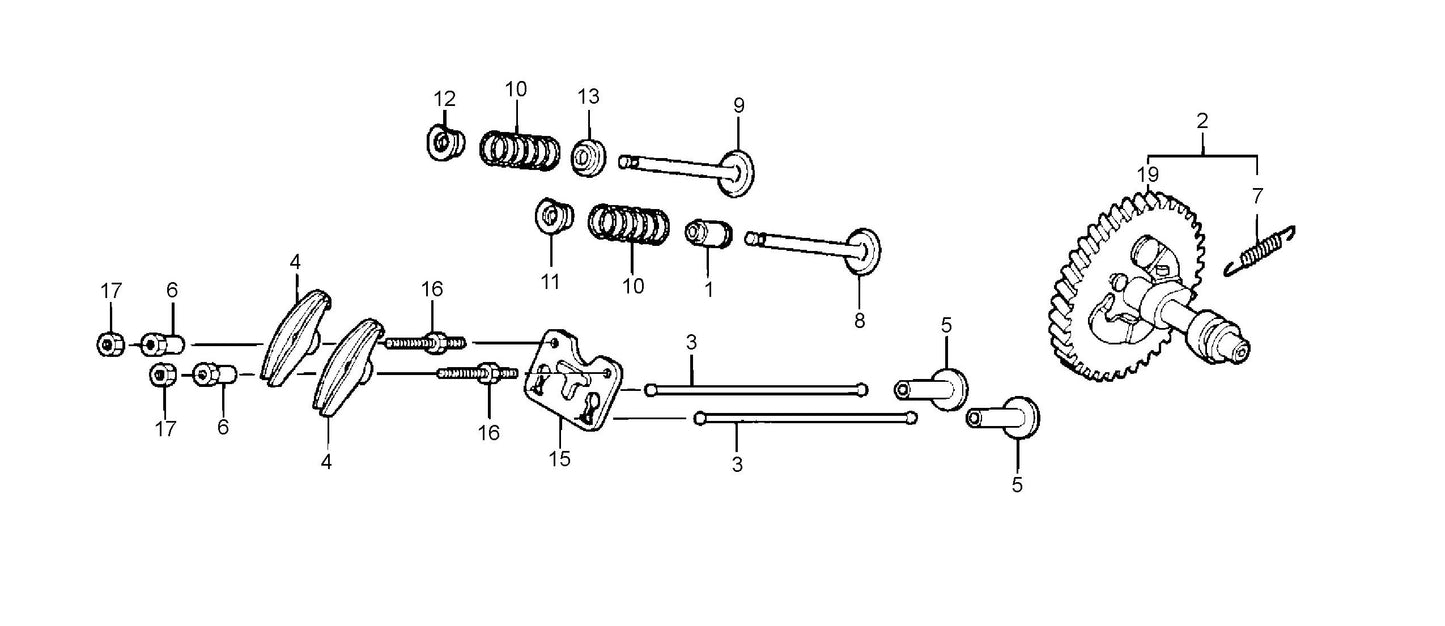 Camshaft Assembly Parts- MC12PH HONDA GX340UT2QA2/GX340UT2QAP2 Gasoline Engine