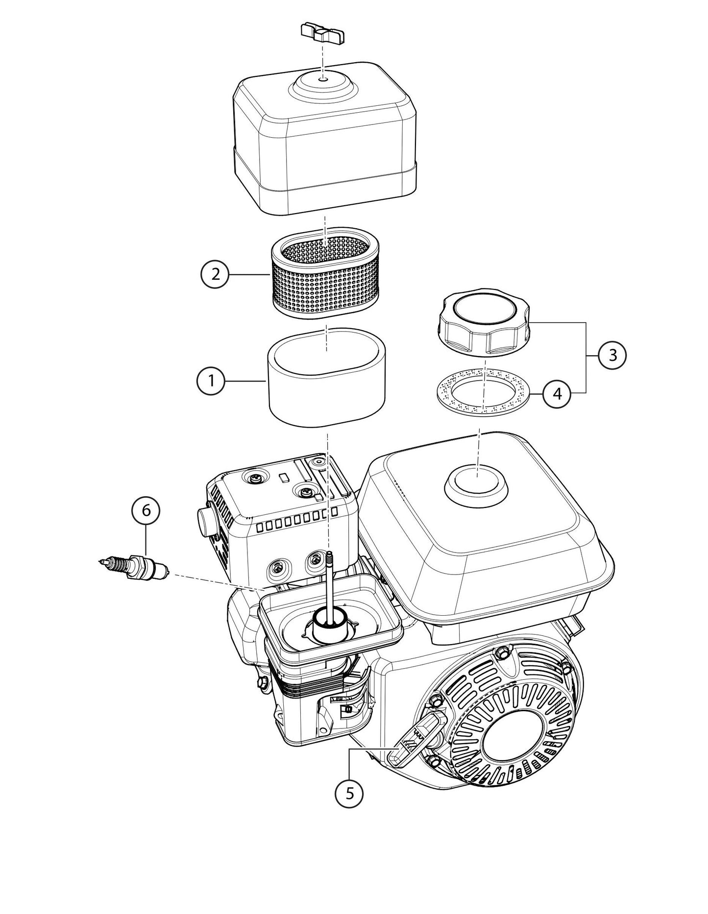 Engine Service Assembly Parts- MC44SH, MC44SE Concrete Mixer Honda GX120 Series Gasoline Engine