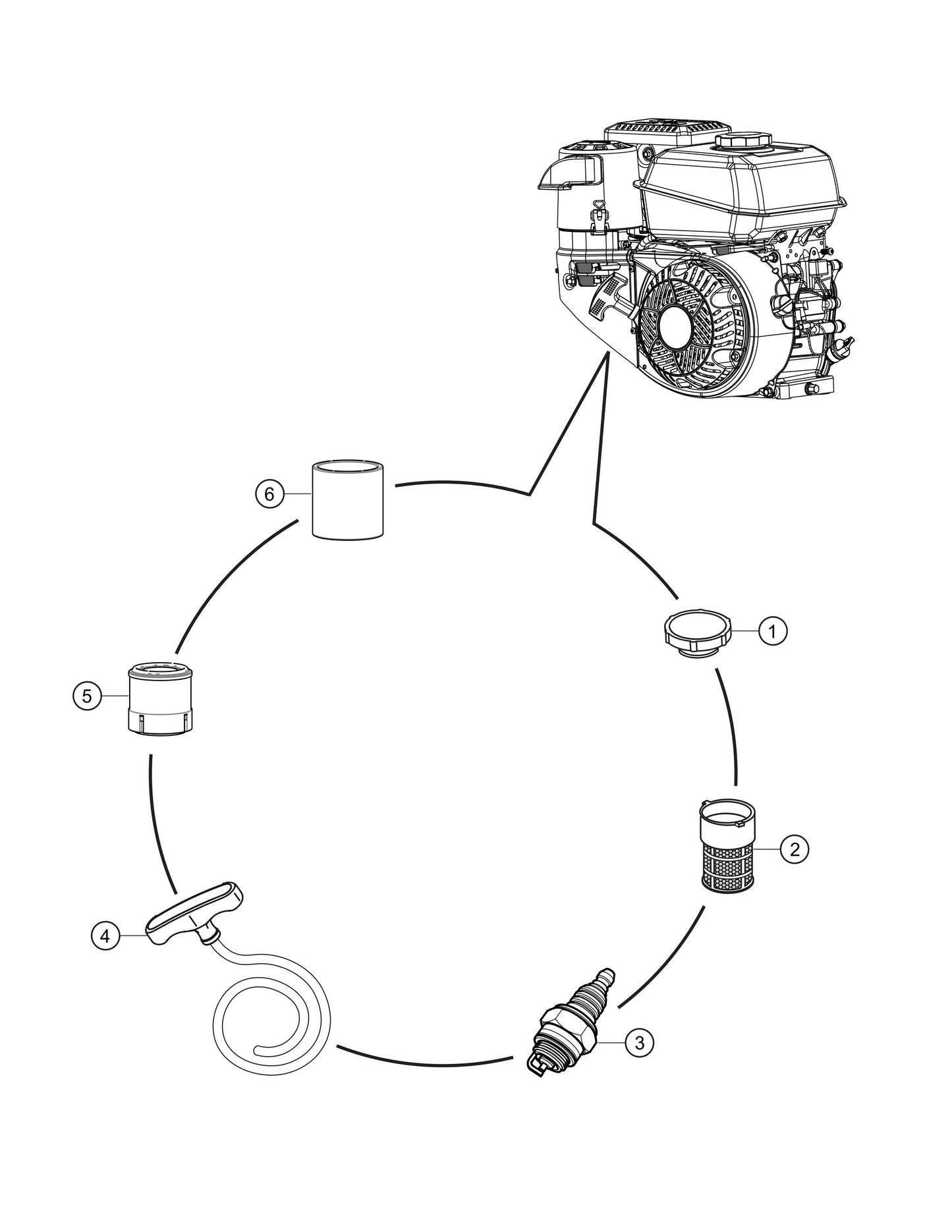 Engine Service Assembly Parts- MC64SK,MC64PK Kohler CH395 9.5HP Gasoline Engine