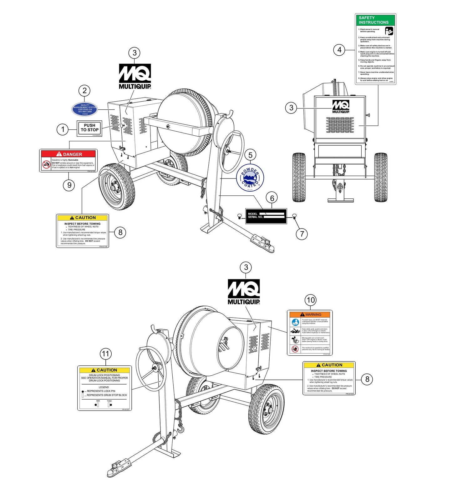 Nameplate And Decals Assembly Parts- MC64SK,MC64PK Kohler CH395 9.5HP Gasoline Engine
