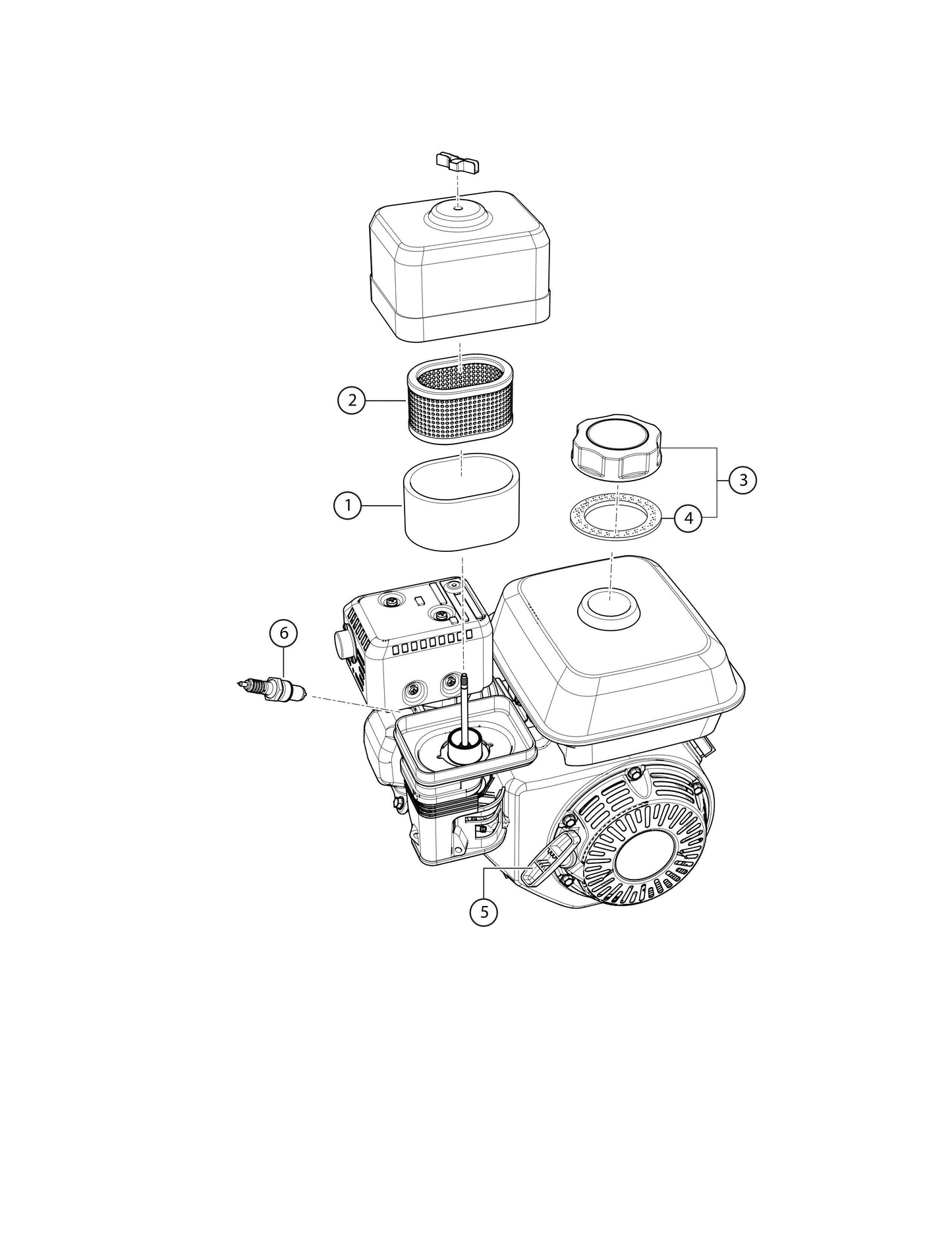 Engine Service Assembly Parts- MC64SH,MC64PH,MC64SE,MC64PE Honda GX160/GX240 Gasoline Engines and 1.5 HP Electric Motor