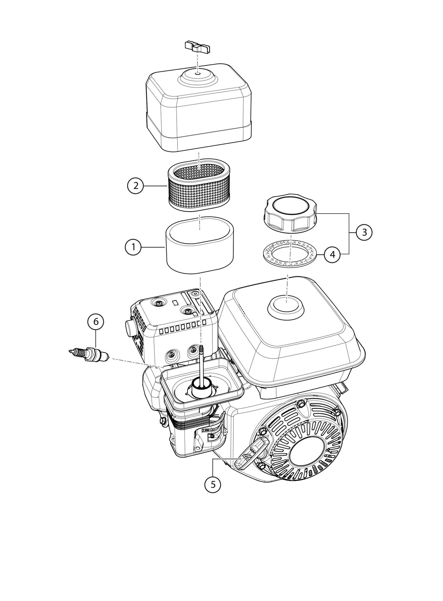 Engine Service Assembly Parts- MC94SH, MC94PH, MC94SE, MC94PE Concrete Mixer Honda GX240 Series Gasoline Engine and 1.5 HP Electric Motor