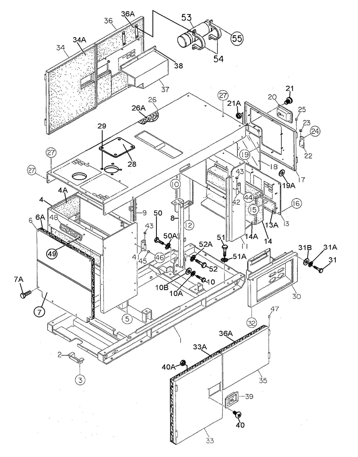 DCA20SPXU2 Enclosure Assembly Parts by Multiquip