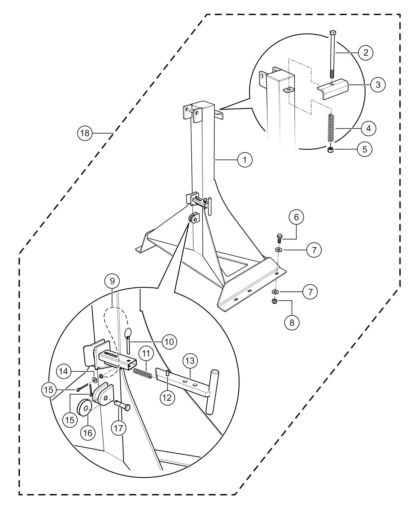 MLT25 Stanchion Assembly Parts By Multiquip