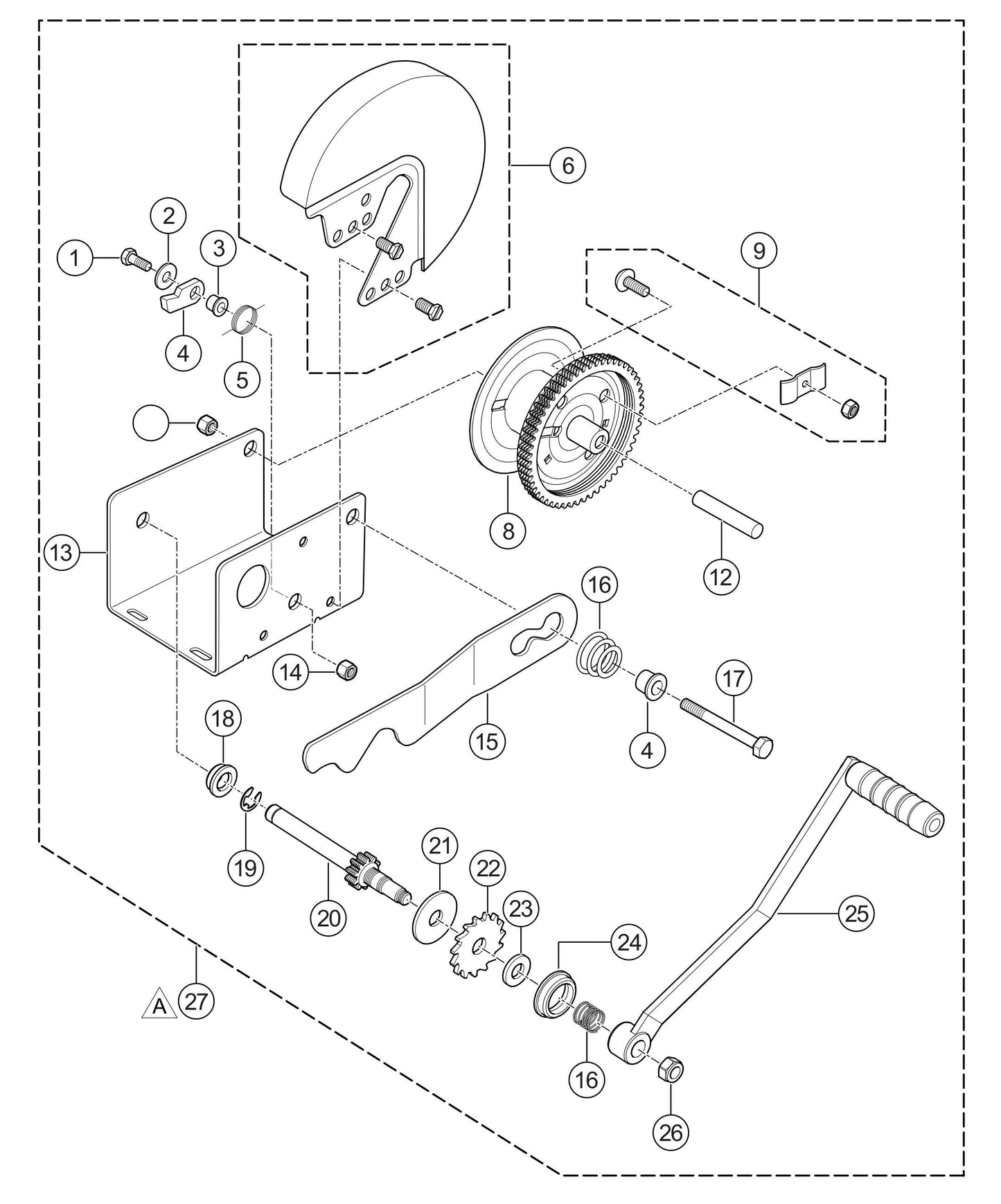 MLT25 Winch Assembly (Dutton-Lainson) Parts By Multiquip