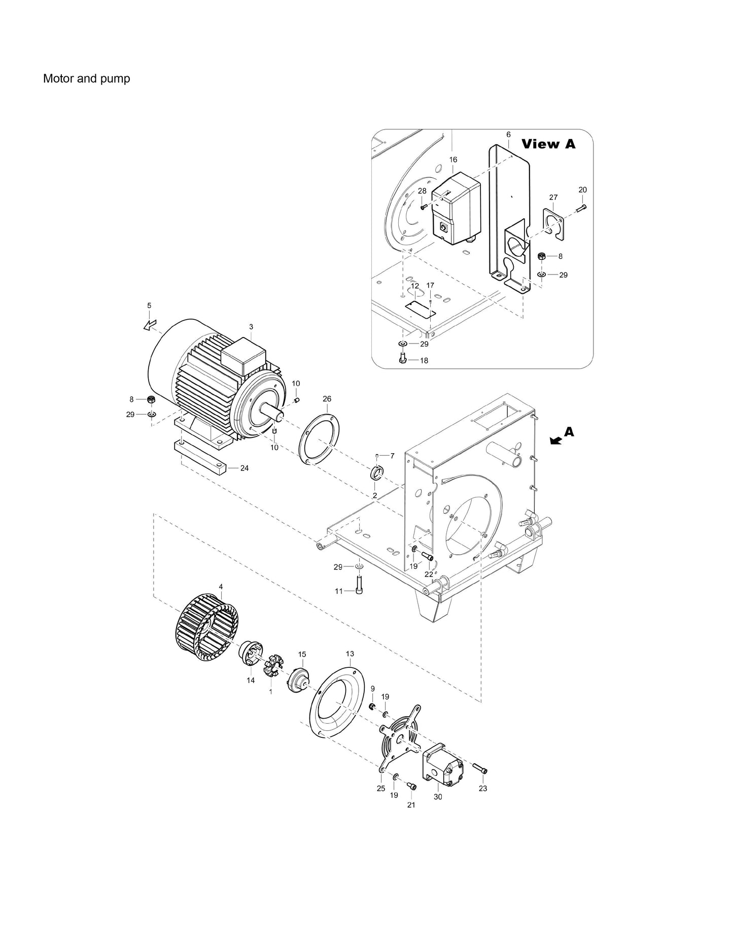 PAC E 6 s/n BGF000001 Hydraulic Power Pack Motor And Pump Assembly Parts By Chicago Pneumatics