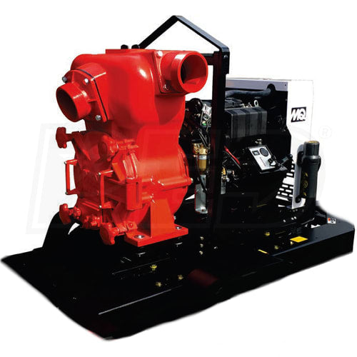 Multiquip MQ62TKS 1190 GPM 6" Skid Mount Electric Start Diesel Trash Pump w/ 16Gallon Fuel Cell