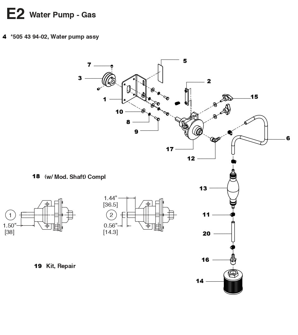 MS355 G Water Pump Assembly Parts By Husqvarna
