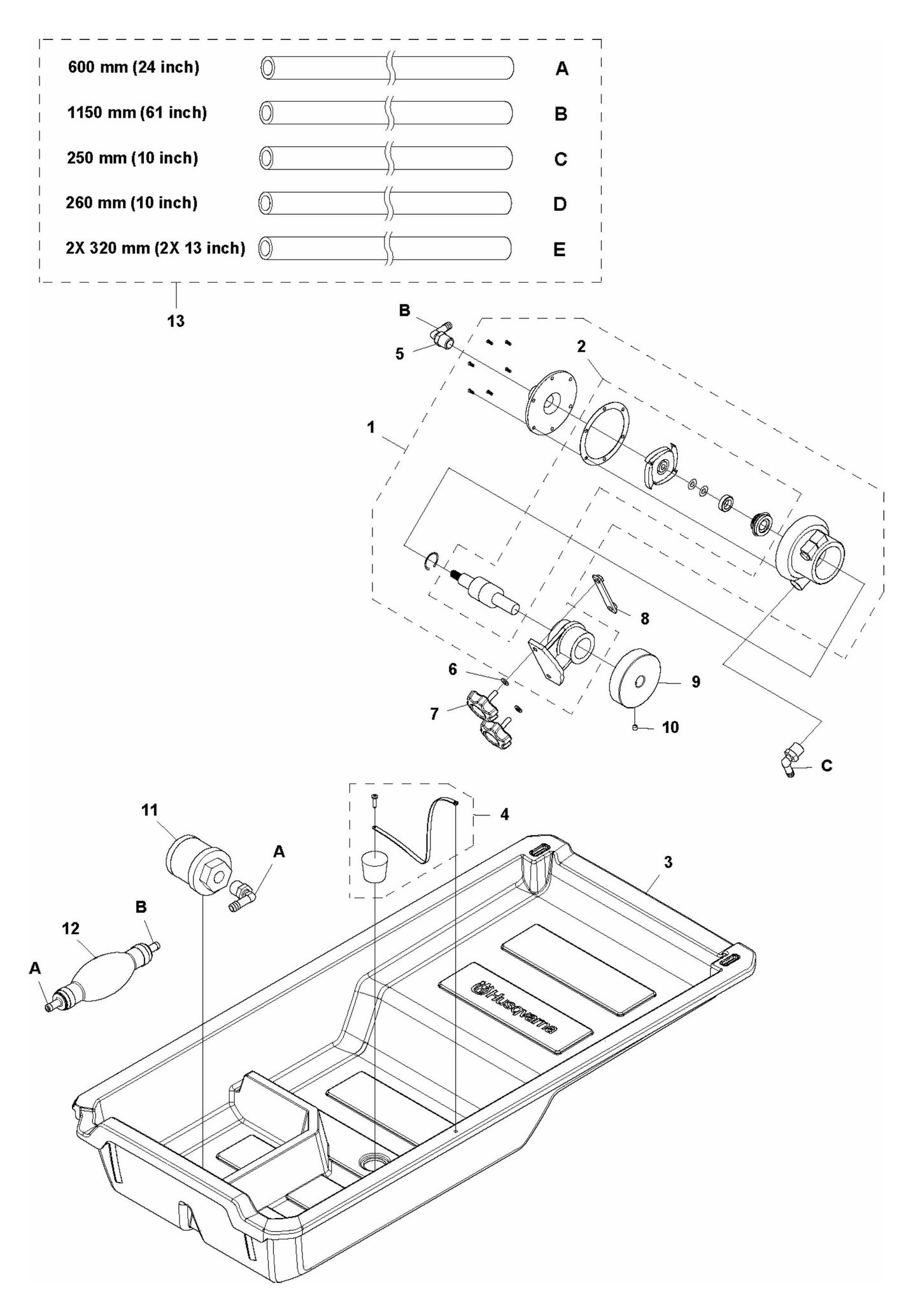 MS 360G Water Tank Assembly Parts