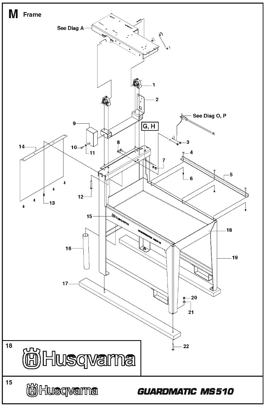 M Frame Parts For MS 510 By Husqvarna