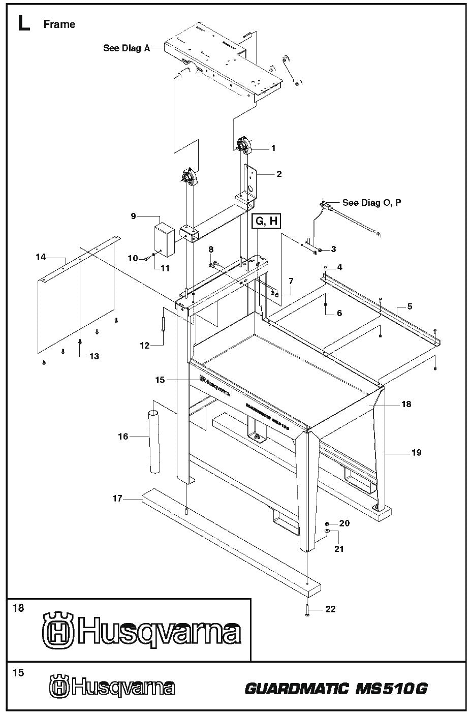 L Frame Parts For MS 510 By Husqvarna