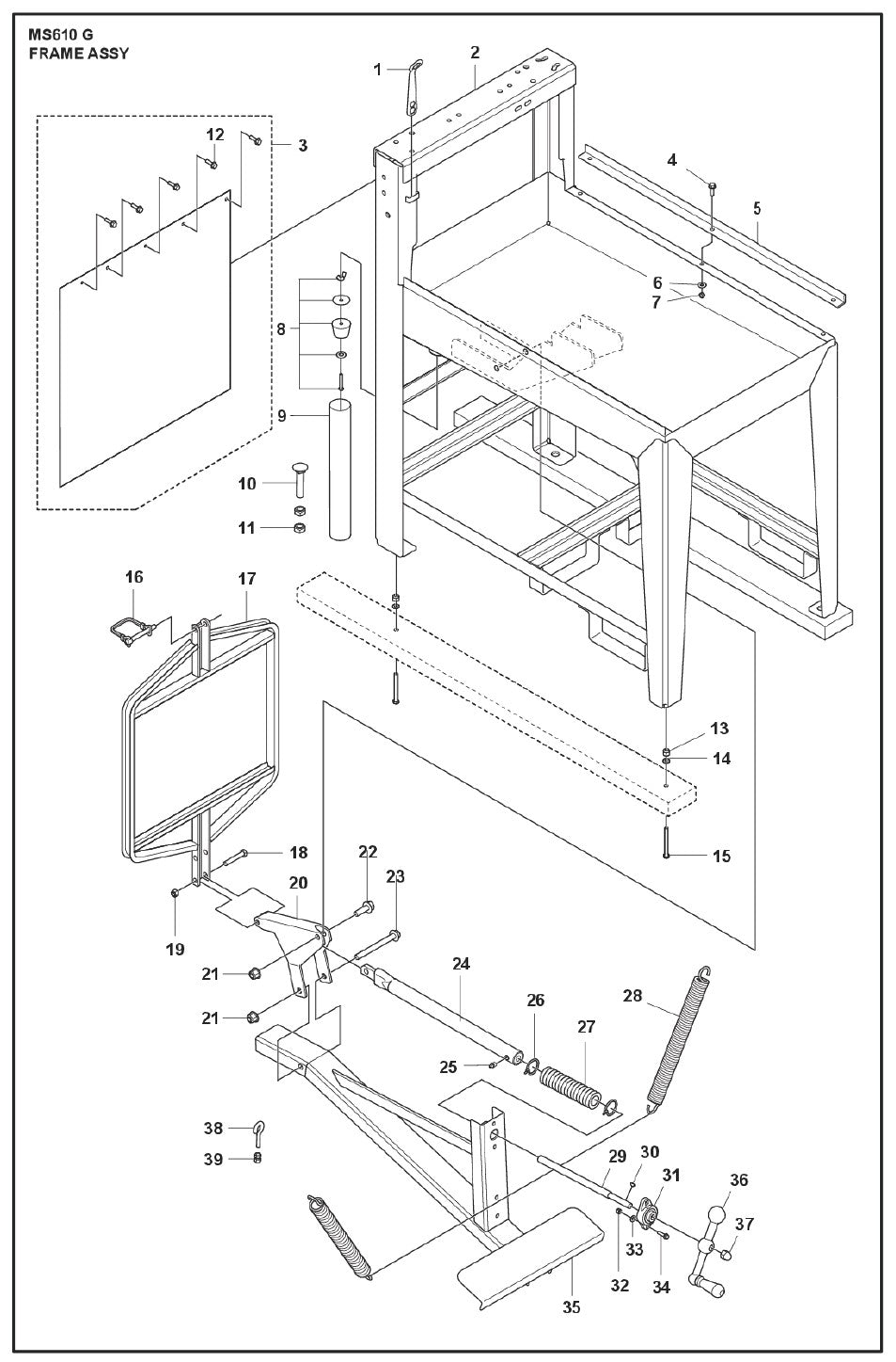 Frame Assy Parts For MS 610 G By Husqvarna